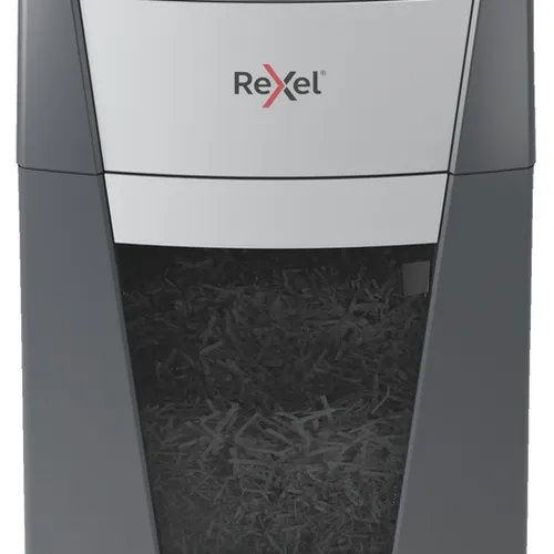 Distrugator automat documente Rexel OPTIMUM 225X , 225 coli, P4, cross-cut (tip confeti), cos  60 litri, negru-gri, 