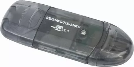 CARD READER extern GEMBIRD, interfata USB 2.0, citeste/scrie: SD, MMC, RS-MMC; plastic, negru-transparent, 