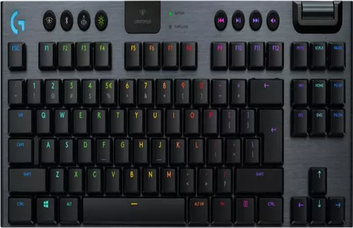 LOGITECH G915 TKL Tenkeyless LIGHTSPEED Wireless RGB Mechanical Gaming Keyboard - CARBON - US INTL - 2.4GHZ/BT - INTNL - LINEAR SWITCH 