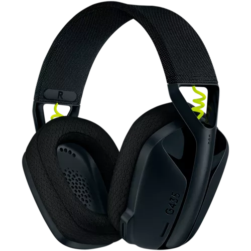 LOGITECH G435 LIGHTSPEED Wireless Gaming Headset - BLACK - 2.4GHZ - EMEA - 914, 
