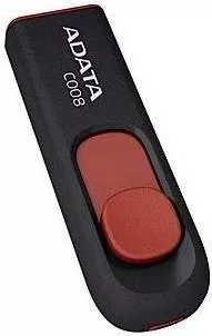 MEMORIE USB 2.0 ADATA 32 GB, retractabila, carcasa plastic, negru / rosu, 