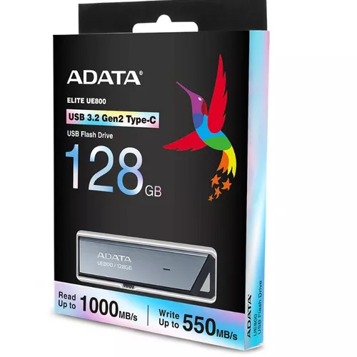 MEMORIE USB Type-C 3.2 ADATA 128 GB, retractabila, carcasa aluminiu, argintiu 