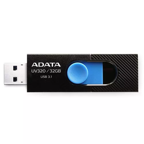 MEMORIE USB 3.2 ADATA 32 GB, retractabila, carcasa plastic, negru / albastru, 