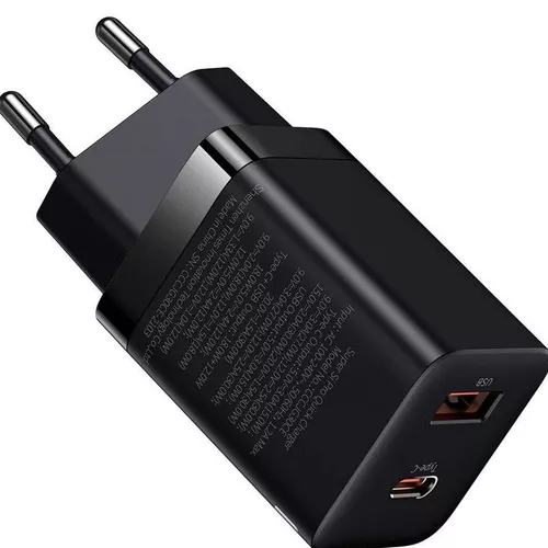 INCARCATOR retea Baseus Super Si Pro, Quick Charge 30W, 1 x USB 5V/3A, 1 x USB Type-C 5V/3A, negru 