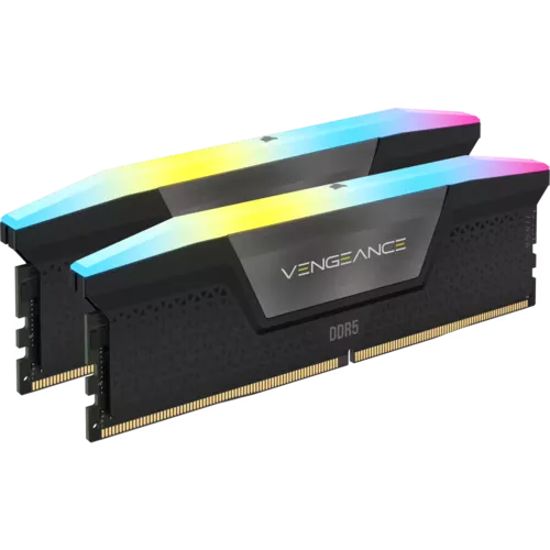 Corsair Vengeance RGB 32GB (2x16GB), DDR5, 6400MHz, CL32, 2x16GB, 1.35V Intel XMP, Negru 