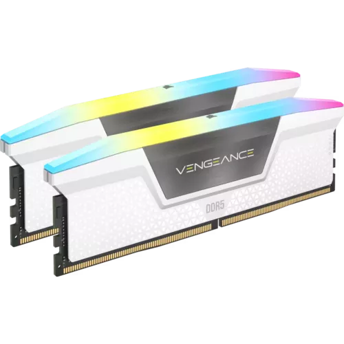 Corsair Vengeance RGB 64GB (2x32GB), DDR5, 5200MHz, CL40, 2x32GB, 1.25V Intel XMP, Alb 