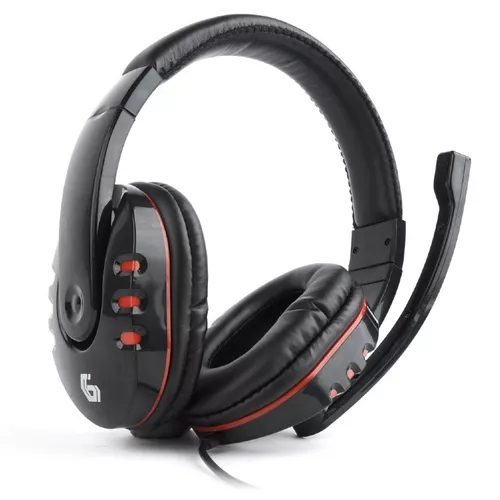 CASTI Gembird, cu fir, utilizare multimedia, microfon pe brat, conectare prin Jack 3.5 mm x 2, negru / rosu, 