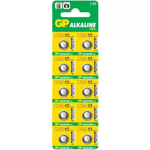Baterie GP Batteries, butoni (AG13/LR44) 1.5V alcalina, blister 10 buc. 