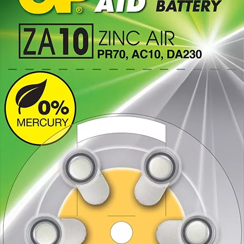Baterie GP Batteries, aparat auditiv (ZA10) 1.45V zinc-aer, blister 6 buc. 