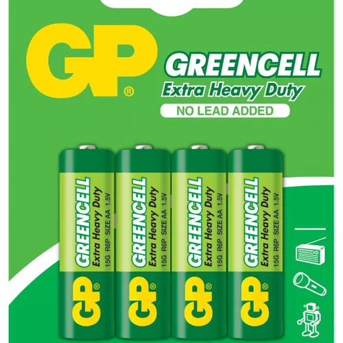 Baterie GP Batteries, Greencell AA (LR6) 1.5V carbon zinc, shrink 4 buc. 