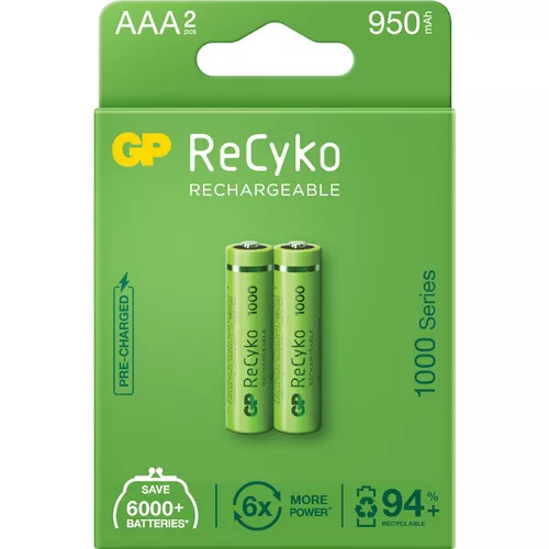 Acumulatori GP Batteries, ReCyko 1000mAh AAA (LR03) 1.2V NiMH, paper box 2 buc. 