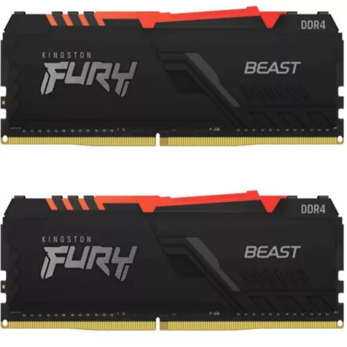 Memorie DDR Kingston FURY Beast DDR4 64 GB, frecventa 3600 MHz, 32 GB x 2 module,  radiator, 