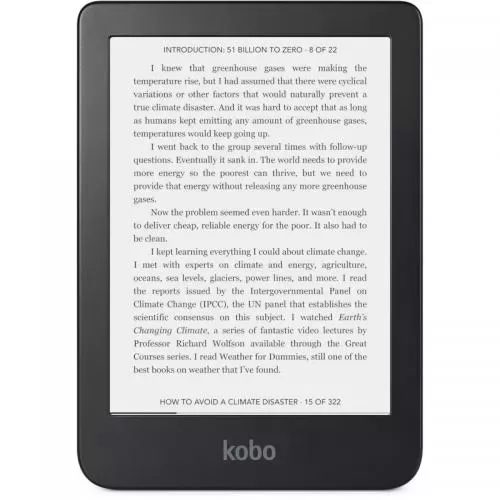 Kobo Clara 2E e-Book Reader E Ink Carta 1200 touchscreen 6 inch 1448 x 1072  HD 300 PPI 16 GB 1 GHz Wireless  Bluetooth USB-C IPX8 15 file formats supported natively Comfort Light PRO 0.171 kg, Ocean Blue 