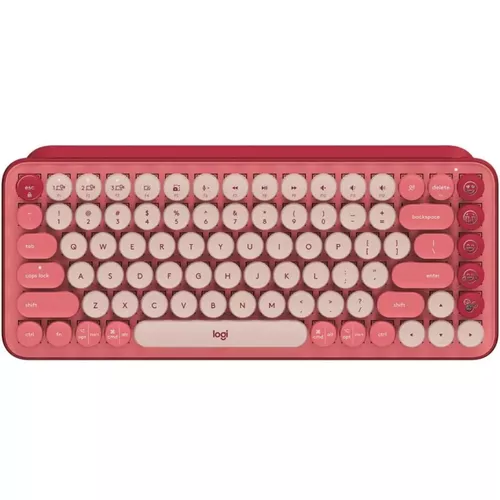 LOGITECH POP Keys Wireless Mechanical Keyboard With Emoji Keys - HEARTBREAKER_ROSE - US INTL - BT - INTNL - BOLT, 