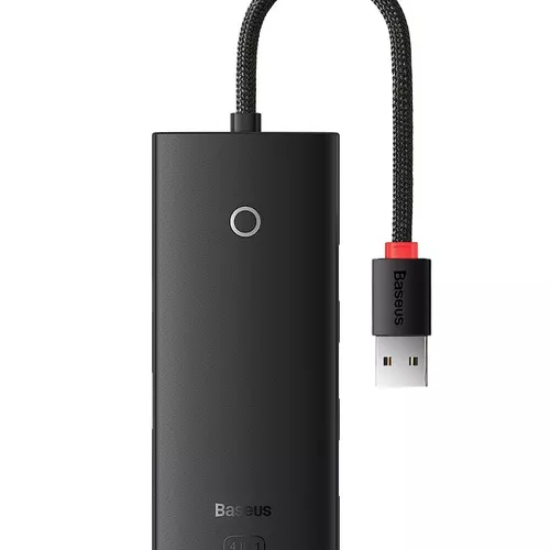 HUB extern Baseus Lite, porturi USB: USB 3.0 x 4, conectare prin USB 3.0, lungime 1m, negru, 