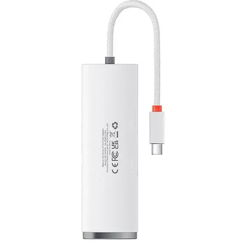 HUB extern Baseus Lite, porturi USB: USB 3.0 x 4, conectare prin USB Type-C, lungime 0.25m, alb, 