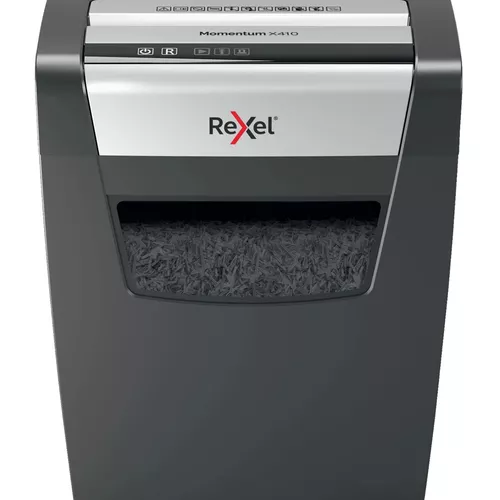 Distrugator manual documente MOMENTUM X410, 10 coli, P4, cross-cut (tip confeti) Rexel 