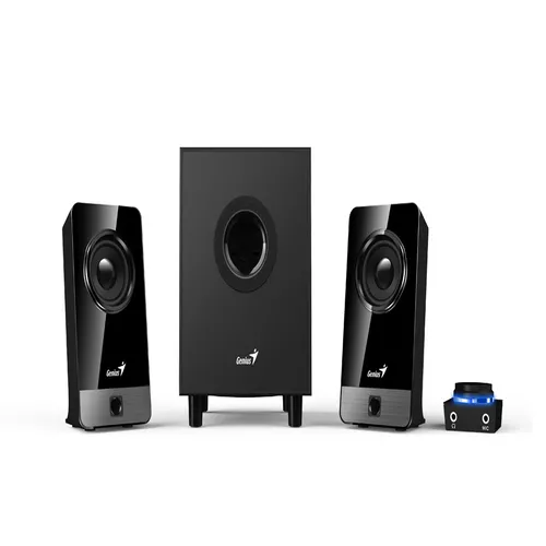 BOXE GENIUS 2.1, RMS: 10W (2 x 3.25W + 1 x 3.5W), black wood, 