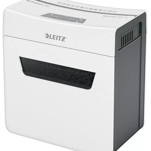 Distrugator manual documente Leitz IQ Protect  3M , 3 coli, P5, micro-cut (tip particule), cos  10 litri, alb, Leitz 
