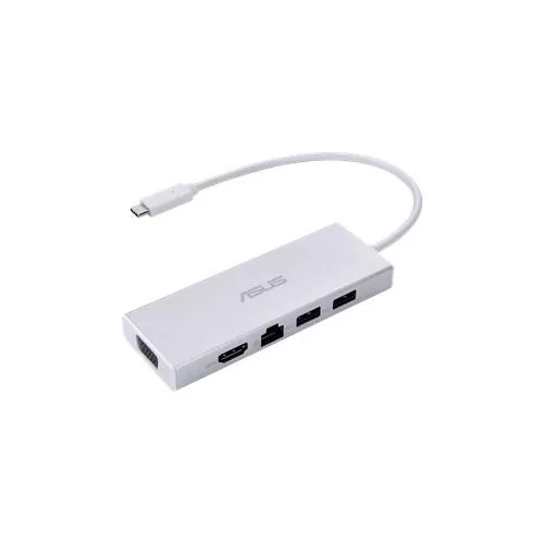 DOCKING Station Asus compatibil universal, conectare PC USB Type C, USB 3.0 x 2,  RJ-45, alb, 