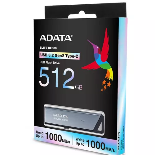 MEMORIE USB Type-C 3.2 ADATA 512 GB, retractabila, carcasa aluminiu, argintiu 