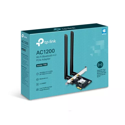ADAPTOR RETEA TP-LINK AC1200, intern wireless 2.4 GHz | 5 GHz, PCI-E, port, 1200 Mbps, antena externa x 2, 