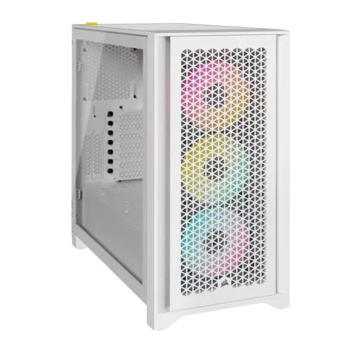 CARCASA Corsair iCUE 4000D RGB AIRFLOW Mid-Tower Case, True White - 3x AF120 RGB ELITE White Fans - iCUE Lighting Node PRO Controller - High-airflow Design CARCASA Corsair iCUE 4000D RGB AIRFLOW Mid-Tower Case, True White - 3x AF120 RGB ELITE White Fans - iCUE Lighting Node PRO Controller - High-airflow Design