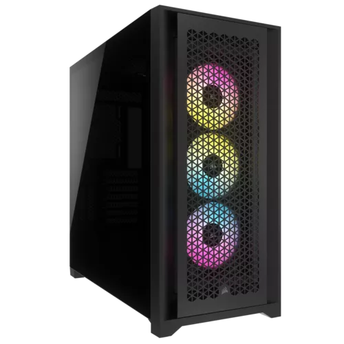 CARCASA Corsair iCUE 5000D RGB AIRFLOW Mid-Tower Case, Black - 3x AF120 RGB ELITE Fans - iCUE Lighting Node PRO Controller - High-airflow Design 