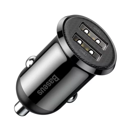 INCARCATOR auto Baseus Grain Pro, 2 x USB (USB1 Output 5V/2.4A, USB2 Output: 5V/2.4A) pt. bricheta auto, black 