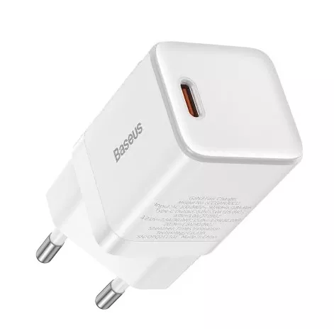 INCARCATOR retea Baseus GaN3, Quick Charge 30W, 1 x USB Type-C 5V/3A, alb 