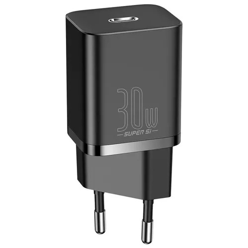 INCARCATOR retea Baseus Super Si, Quick Charge 30W, 1 x USB Type-C 5V/3A, negru 