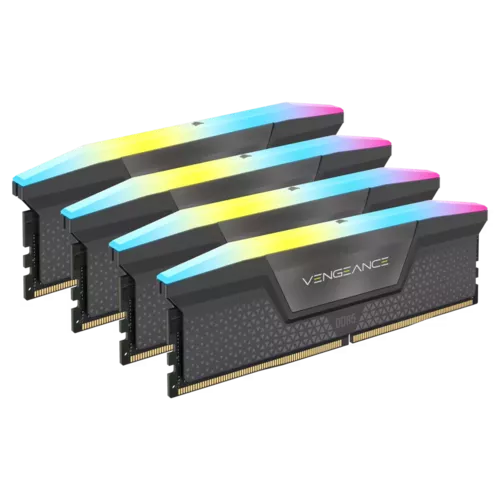 Corsair Vengeance RGB 64GB (4x16GB), DDR5, 5600MHz, CL36, 4x16GB, 1.25V Intel XMP, Negr 