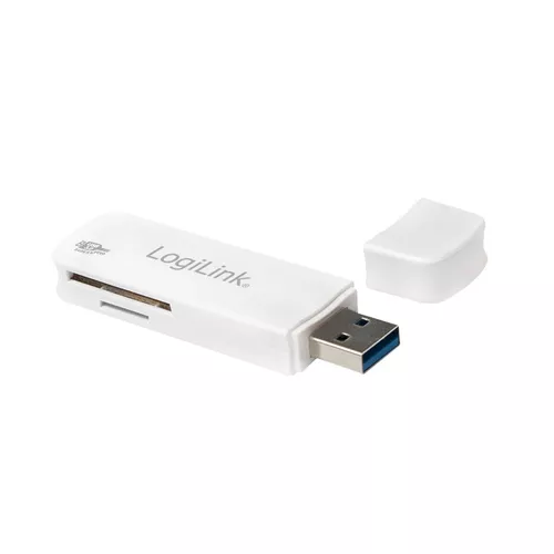 CARD READER extern LOGILINK, interfata USB 3.0, citeste/scrie: SD, micro SD; plastic, alb 