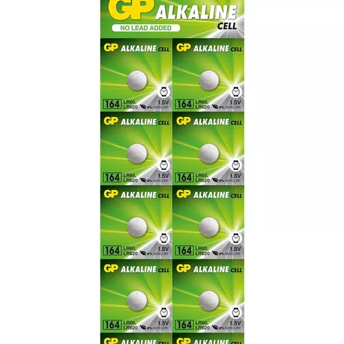 Baterie GP Batteries, butoni (AG1/LR60/LR620) 1.5V alcalina, blister 10 buc. 