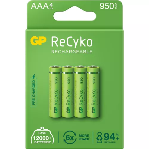 Acumulatori GP Batteries, ReCyko 1000mAh AAA (LR03) 1.2V NiMH, paper box 4 buc. 