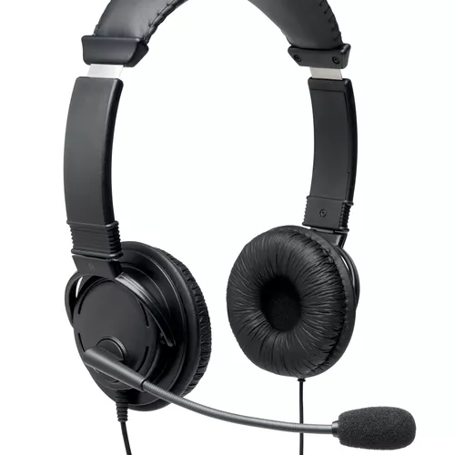 CASTI Kensington, cu fir, standard, utilizare multimedia, call center, microfon pe casca, noise-canceling, conectare prin USB 2.0, cablu 1.8m, negru, 
