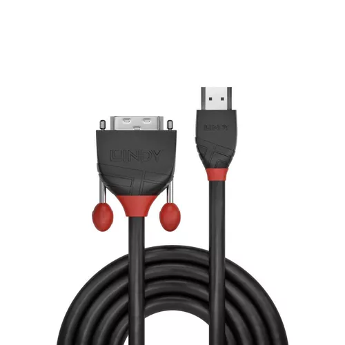 Lindy 3m HDMI to DVI-D Cable, Black Line, 