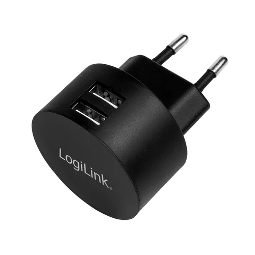 ALIMENTATOR retea 220V LOGILINK, universal, 2 x USB-A, maxim 2.1A, 10.5W, suport OCP/OVP/OHP/SCP, negru, 