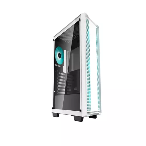 CARCASA DEEPCOOL, Middle Tower, ATX, fara sursa, sticla securizata, 4 x fan, USB 3.0 x 1, USB 2.0 x 1, Jack 3.5mm x 1, alb, 