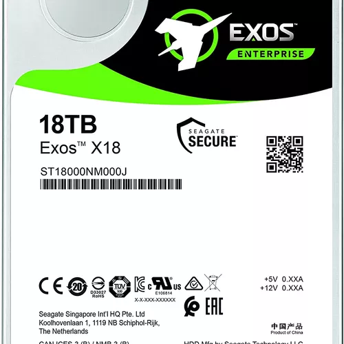 HDD  SEAGATE 18TB, Exos X18, 7.200 rpm, buffer 256 MB, pt server, 