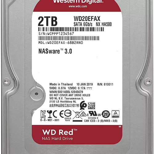 HDD WD 2 TB, Red, 5.400 rpm, buffer 256 MB, pt. NAS, 