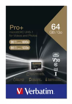 MICRO SDHC CARD PRO+ UHS-I 64GB CLASS 10  INCL ADAPTOR 