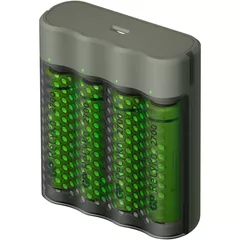 Incarcator GP Batteries, Recyko compatibil NiMH (AA/AAA), include 4 x 2700 mAh AA (R6), incarcare USB, 4 LED-uri indicare incarcare,  
