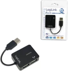 HUB extern LOGILINK, porturi USB: USB 2.0 x 4, conectare prin USB 2.0, cablu 0.05 m, negru, 