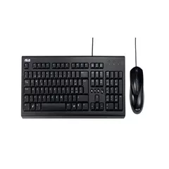 ASUS U2000 Keyboard + Mouse Kit Optical 1000DPI USB 1Y Black, 