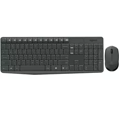 KIT wireless LOGITECH, tastatura wireless multimedia + mouse wireless 3 butoane, black, 