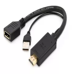 ADAPTOR video GEMBIRD, HDMI (T) la DisplayPort (M), rezolutie maxima 4K (3840 x 2160) la 30Hz, activ USB powered, black, 