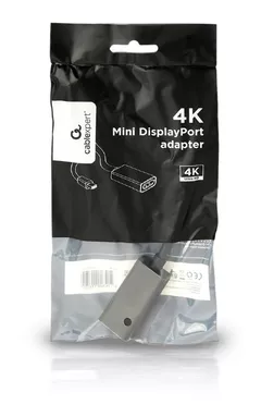 ADAPTOR video GEMBIRD, Mini-DisplayPort (T) la DisplayPort (M), rezolutie maxima 4K (3840 x 2160) la 30Hz, black, 