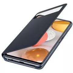 HUSA Smartphone Samsung, pt Galaxy A42, tip smart book cover cu buzunar, TPU, Smart View Wallet, negru, 
