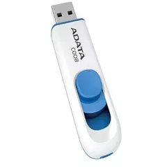 MEMORIE USB 2.0 ADATA 64 GB, retractabila, carcasa plastic, alb / albastru, 